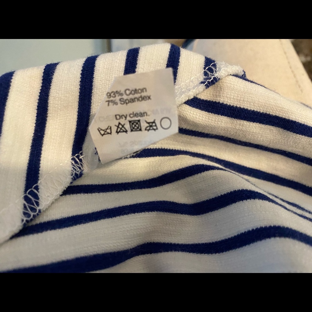 J. Crew white with blue stripes dress size 0 ~ - Picture 2 of 14